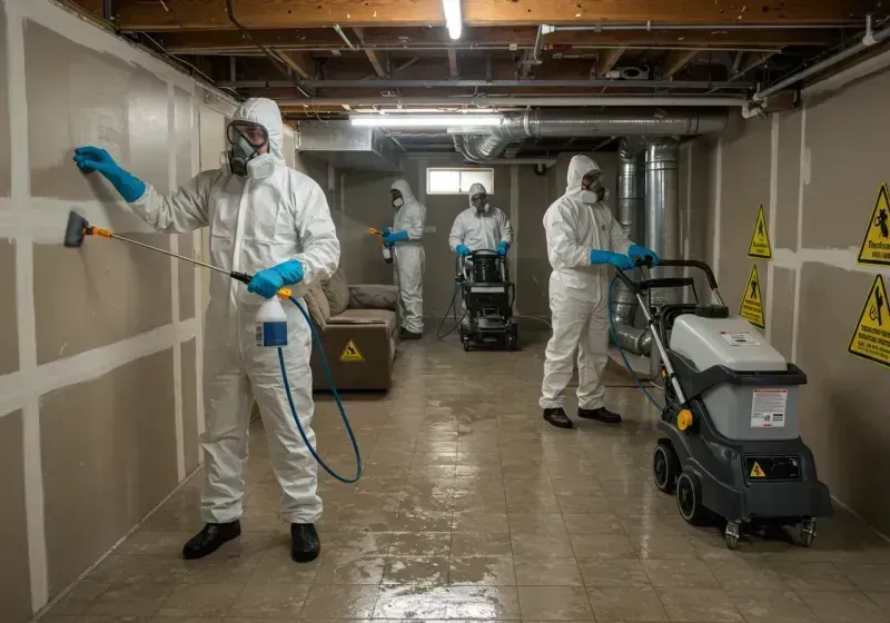 Basement Moisture Removal and Structural Drying process in Mercer, PA